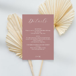 Cartão de cerimônia de casamento Dusty rosa