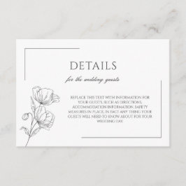 Cartão de cerimônia de núpcias elegante de flor pi