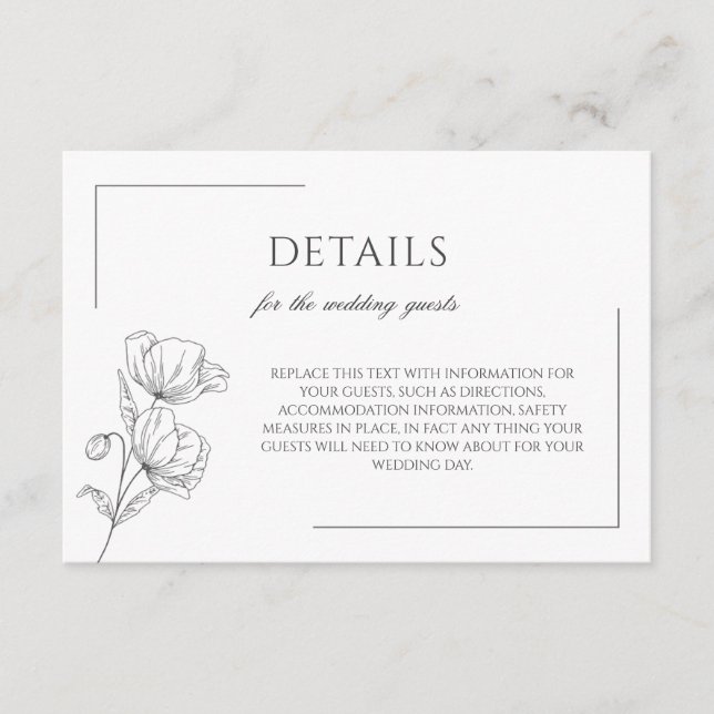 Cartão de cerimônia de núpcias elegante de flor pi (Frente)