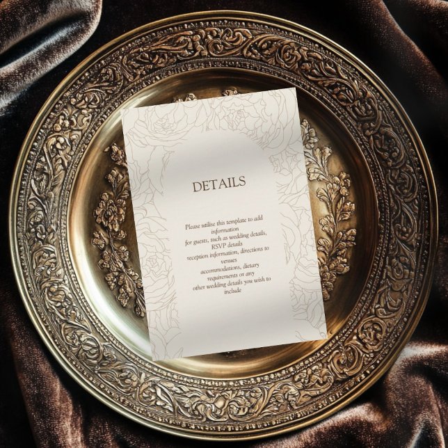 Cartão de cerimônia elegante de casamento Beige Br (Criador carregado)