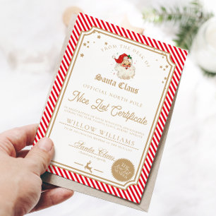 Cartão de Certificado da Nice List Red Stripe