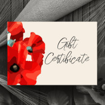 Cartão de Certificado de Empresa Red Poppy