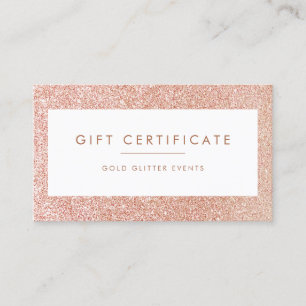 Cartão de Certificado de Glitter Dourado Elegante