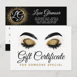 Cartão de Certificado de Presente de Beleza Gold L