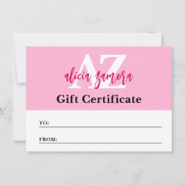 Cartão de Certificado de Presente de Moda Magenta 