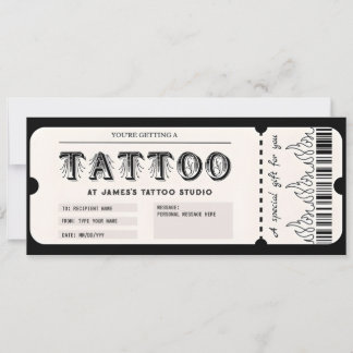 Cartão de Certificado de Presente de Tatuagem Pers