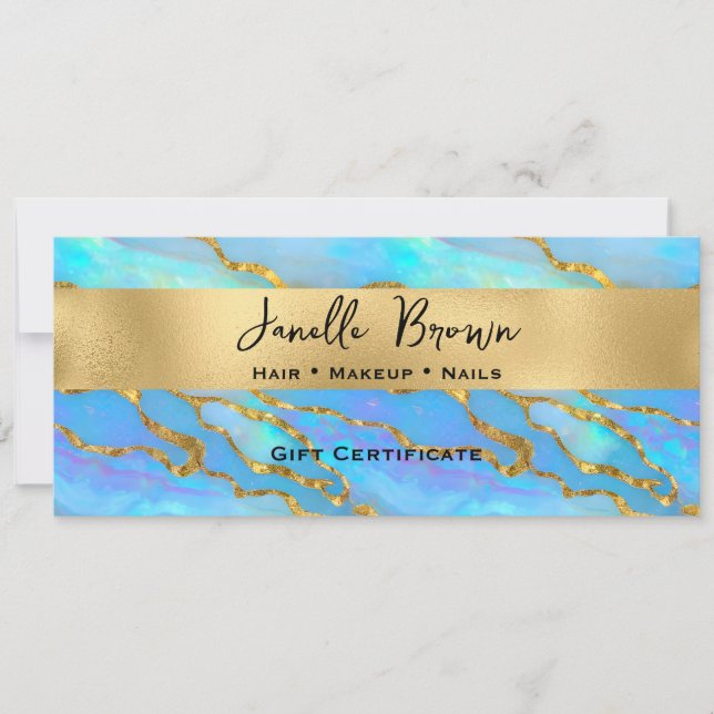 Cartão de Certificado de Presente Dourado de Pedra (Frente)