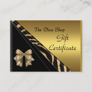 Cartão de Certificado de Presente Elegante Preto D