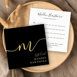 Cartão de Certificado Dourado Preto para Caligrafi