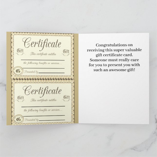 Cartão de Certificados de Presente 4 (Interior)