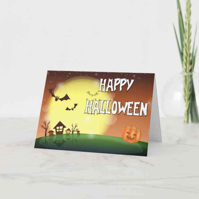 Cartão de Céu Feliz Halloween Noite (Frente)