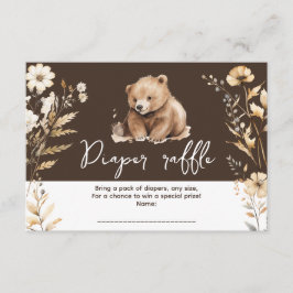 Cartão de chá de bebê menino com urso fofo em aqua