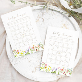 Cartão de Chá de Bingo de Bumblebee de Flor Selvag