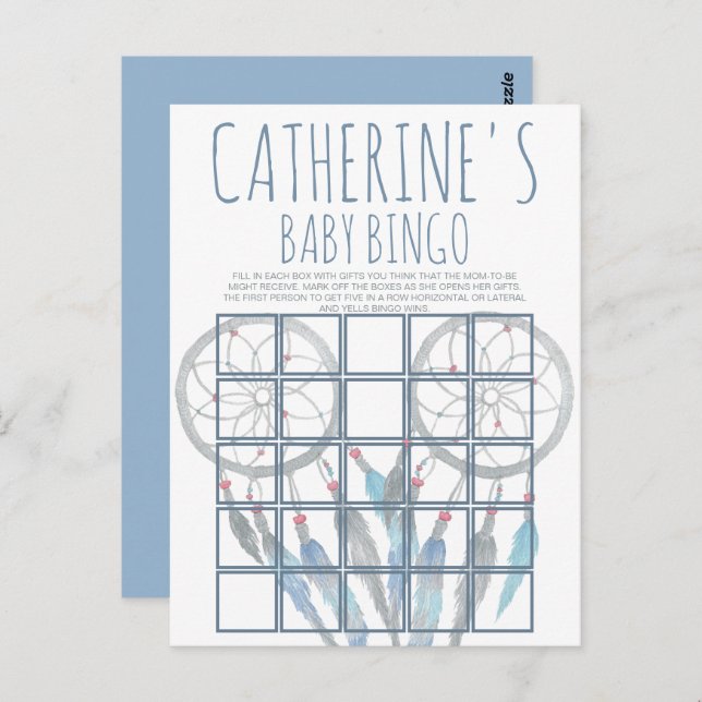 Cartão de Chá de fraldas Animal Safari Selgle (Frente/Verso)