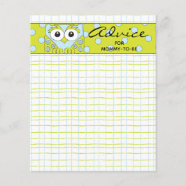 Cartão de chá de fraldas "Blue Green Owl"