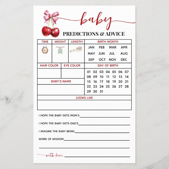 Cartão de Chá de fraldas de Conselhos de Predição  (Frente)