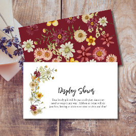 Cartão de chá de fraldas de flor silvestre boho rú