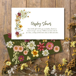 Cartão de chá de fraldas de flor silvestre boho rú