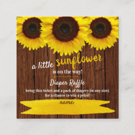 Cartão de Chá de fraldas de girassol