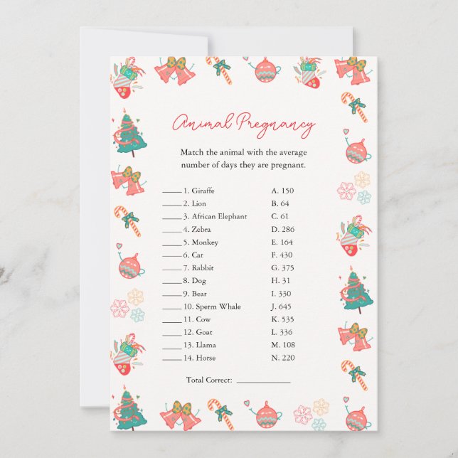 Cartão de Chá de fraldas de Natal para Jogo de Gra (Frente)