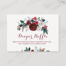 Cartão de chá de fraldas de peônia de inverno de f
