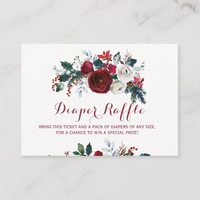 Cartão de chá de fraldas de peônia de inverno de f (Frente)