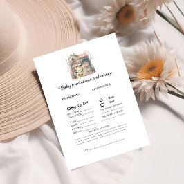 Cartão de Chá de fraldas de previsão de bebê do ca