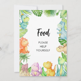 Cartão de Chá de fraldas Dinossauro