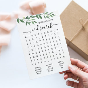 Cartão de Chá de fraldas do Jogo de Pesquisa do Wo