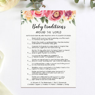 Cartão de Chá de fraldas do jogo Tradição de Bebês