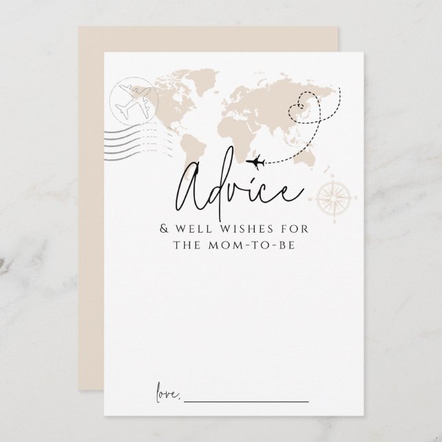 Cartão de Chá de fraldas do World Map do Advice Mã (Frente/Verso)