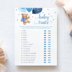Cartão de Chá de fraldas para Bebê do Urso de Tedd