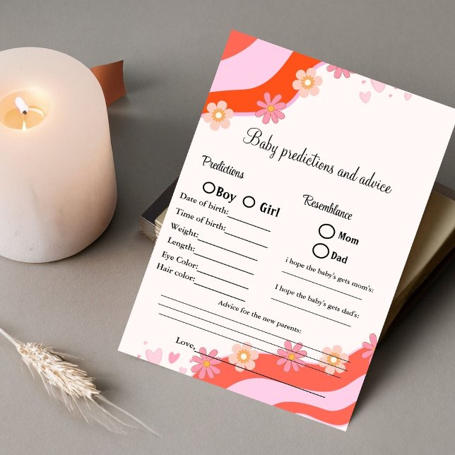 Cartão de chá de fraldas para previsões e conselho (Criador carregado)