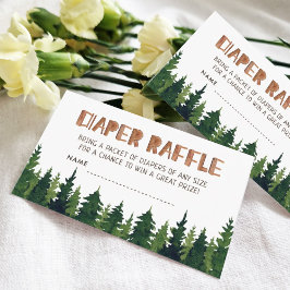 Cartão de Chá de fraldas Raffle para Fralda Woodla