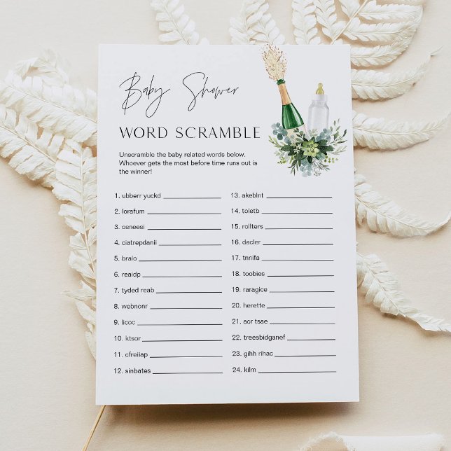 Cartão de Chá de fraldas REMY Baby Word Scramble (Criador carregado)