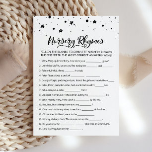 Cartão de Chá de fraldas Rhyme Rhyme Quiz