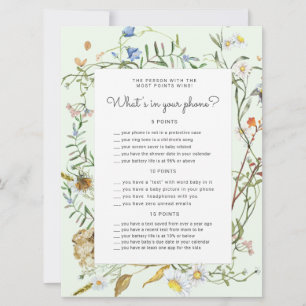 cartão de Chá de fraldas russo de flor silvestre