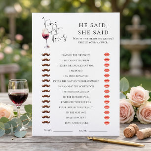 Cartão de Chá de Noiva Vino Before Vows He She Sai