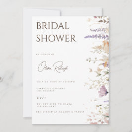 Cartão de Chá de panela Branco Simples Boho Wildfl