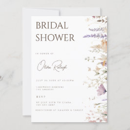 Cartão de Chá de panela Branco Simples Boho Wildfl