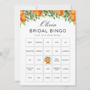 Cartão de Chá de panela Citrus Laranja Bingo