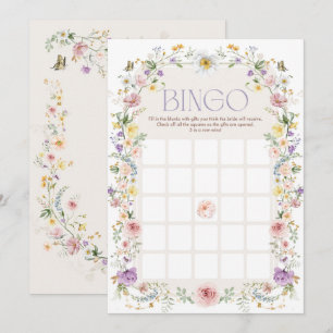 Cartão de Chá de panela de Pastel Wildflower Bingo