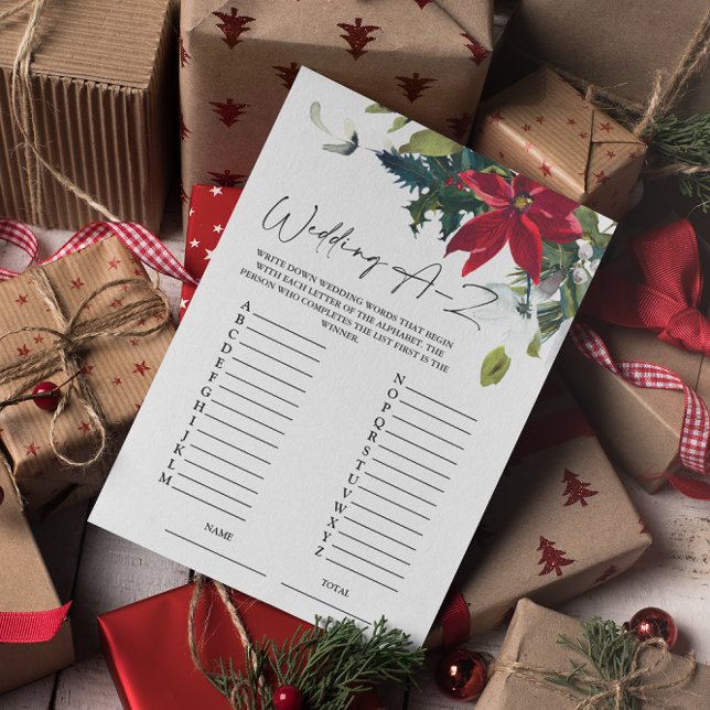 Cartão de Chá de panela De Poinsettia De Casamento (Criador carregado)