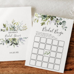 Cartão de Chá de panela Eucalyptus Bingo Elegante