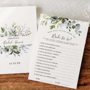 Cartão de Chá de panela Floral Elegante Eucalyptus
