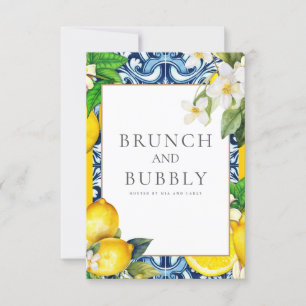 Cartão de Chá de panela para Azulejos-limão medite