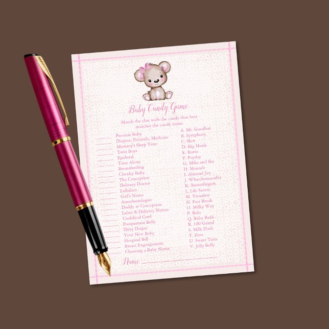 Cartão de Chá para Garota do Urso Castanho Bonito (Criador carregado)