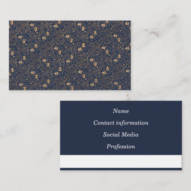 Cartão de Chamada - Art Nouveau Oak Leaf & Acorn (Frente/Verso)