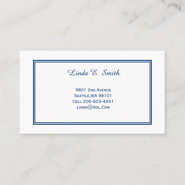 Cartão de Chamada de Bordado Clássico (Frente)