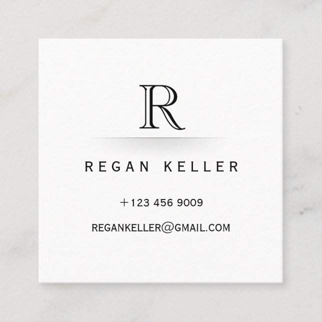 Cartão de Chamada de Monograma Inicial de Menores  (Frente)